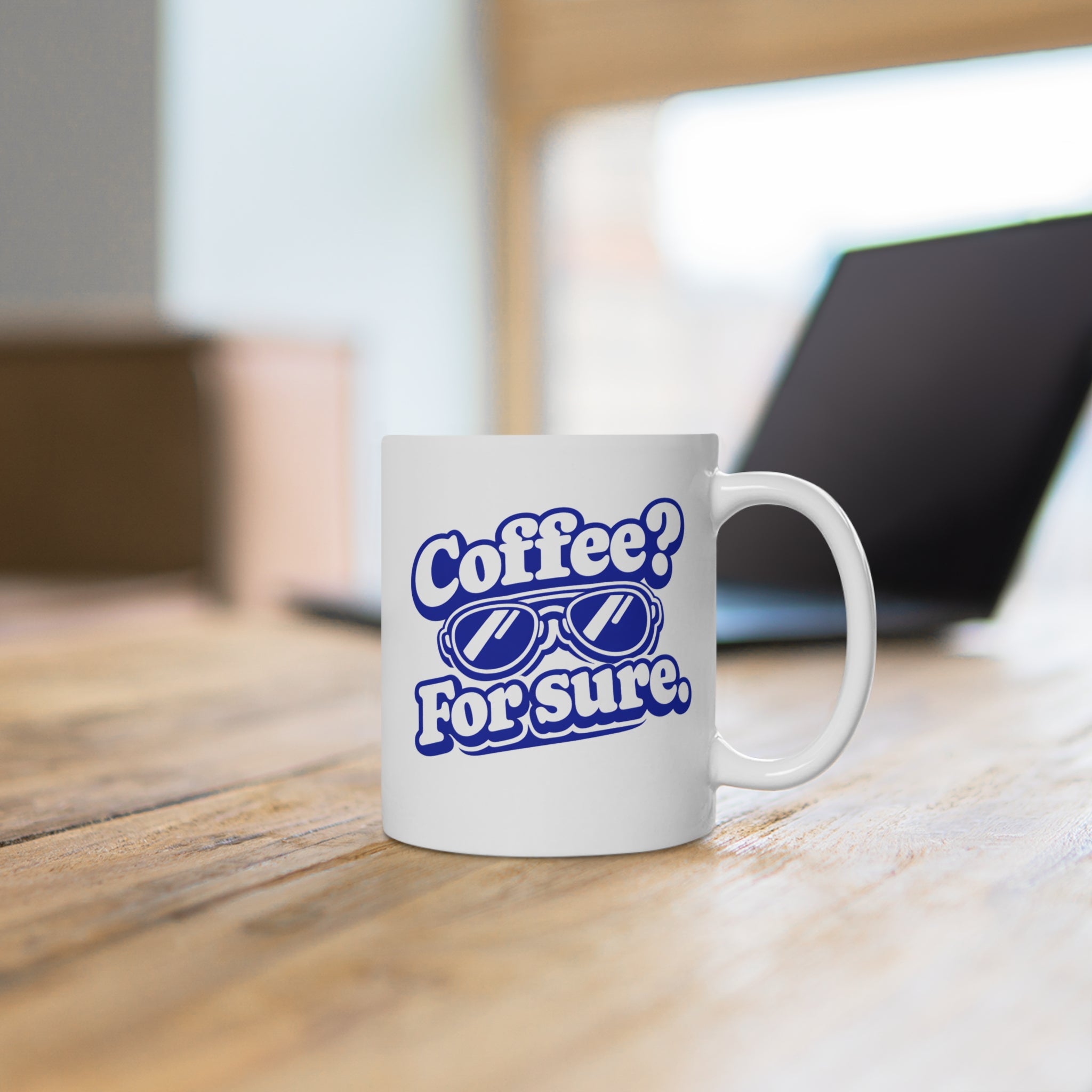 Mug blanc Coffee For Sure - mockup lifestyle