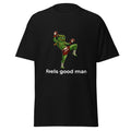 Tee shirt noir homme grenouille boxe Feels good man imprime devant